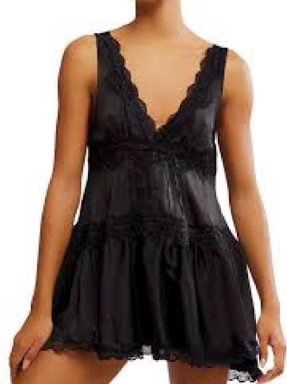 Free People Black V-Back Sleeveless Mini Dress